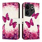 For Tecno Camon 20 Premier 3D Painting Horizontal Flip Leather Phone Case(Rose Butterfly) - 2