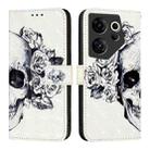 For Tecno Camon 20 Premier 3D Painting Horizontal Flip Leather Phone Case(Skull) - 2