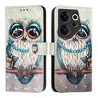 For Tecno Camon 20 Premier 3D Painting Horizontal Flip Leather Phone Case(Grey Owl) - 2