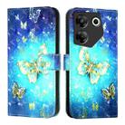 For Tecno Camon 20 Pro 5G 3D Painting Horizontal Flip Leather Phone Case(Golden Butterfly) - 2