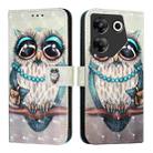 For Tecno Camon 20 Pro 5G 3D Painting Horizontal Flip Leather Phone Case(Grey Owl) - 2