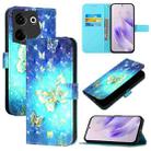 For Tecno Camon 20 / 20 Pro 4G 3D Painting Horizontal Flip Leather Phone Case(Golden Butterfly) - 1