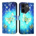 For Tecno Camon 20 / 20 Pro 4G 3D Painting Horizontal Flip Leather Phone Case(Golden Butterfly) - 2