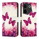 For Tecno Camon 20 / 20 Pro 4G 3D Painting Horizontal Flip Leather Phone Case(Rose Butterfly) - 2