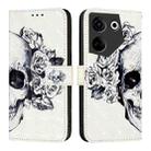 For Tecno Camon 20 / 20 Pro 4G 3D Painting Horizontal Flip Leather Phone Case(Skull) - 2