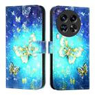 For Tecno Camon 30 Premier 3D Painting Horizontal Flip Leather Phone Case(Golden Butterfly) - 2