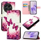 For Tecno Camon 30 Premier 3D Painting Horizontal Flip Leather Phone Case(Rose Butterfly) - 1