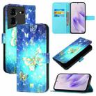 For Tecno Pova 5 Pro 5G 3D Painting Horizontal Flip Leather Phone Case(Golden Butterfly) - 1