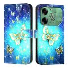 For Tecno Pova 6 4G 3D Painting Horizontal Flip Leather Phone Case(Golden Butterfly) - 2