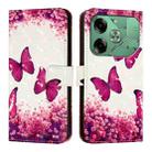 For Tecno Pova 6 4G 3D Painting Horizontal Flip Leather Phone Case(Rose Butterfly) - 2