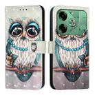 For Tecno Pova 6 4G 3D Painting Horizontal Flip Leather Phone Case(Grey Owl) - 2