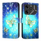 For Tecno Pova 6 5G / Pova 6 Pro 3D Painting Horizontal Flip Leather Phone Case(Golden Butterfly) - 2