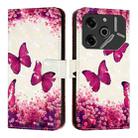 For Tecno Pova 6 5G / Pova 6 Pro 3D Painting Horizontal Flip Leather Phone Case(Rose Butterfly) - 2