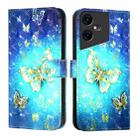 For Tecno Pova Neo 3 3D Painting Horizontal Flip Leather Phone Case(Golden Butterfly) - 2