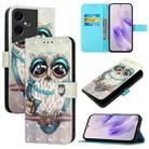 For Tecno Pova Neo 3 3D Painting Horizontal Flip Leather Phone Case(Grey Owl) - 1