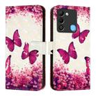 For Tecno Spark 9 3D Painting Horizontal Flip Leather Phone Case(Rose Butterfly) - 2