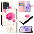 For Tecno Spark 9 3D Painting Horizontal Flip Leather Phone Case(Flower) - 1