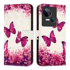 For Tecno Spark 10 5G 3D Painting Horizontal Flip Leather Phone Case(Rose Butterfly) - 2