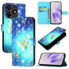 For Tecno Spark 10 Pro 3D Painting Horizontal Flip Leather Phone Case(Golden Butterfly) - 1