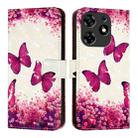 For Tecno Spark 10 Pro 3D Painting Horizontal Flip Leather Phone Case(Rose Butterfly) - 2