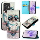 For Tecno Spark 10C 3D Painting Horizontal Flip Leather Phone Case(Grey Owl) - 1