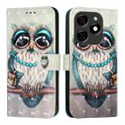 For Tecno Spark 20 3D Painting Horizontal Flip Leather Phone Case(Grey Owl) - 2