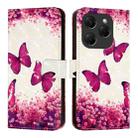 For Tecno Spark 20 Pro 3D Painting Horizontal Flip Leather Phone Case(Rose Butterfly) - 2