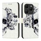 For Tecno Spark 20 Pro 3D Painting Horizontal Flip Leather Phone Case(Skull) - 2