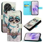 For Tecno Spark 20 Pro+ 3D Painting Horizontal Flip Leather Phone Case(Grey Owl) - 1