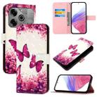 For Tecno Pova 6 Neo 3D Painting Horizontal Flip Leather Phone Case(Rose Butterfly) - 1