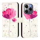 For Tecno Spark 20 Pro 5G 3D Painting Horizontal Flip Leather Phone Case(Flower) - 2