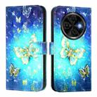 For Tecno Spark 30C 3D Painting Horizontal Flip Leather Phone Case(Golden Butterfly) - 2