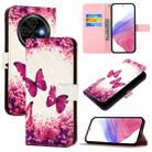 For Tecno Spark 30C 3D Painting Horizontal Flip Leather Phone Case(Rose Butterfly) - 1