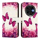 For Tecno Spark 30C 3D Painting Horizontal Flip Leather Phone Case(Rose Butterfly) - 2