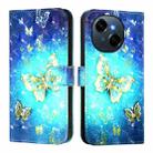 For Tecno Spark Go 1 / Go 2025 3D Painting Horizontal Flip Leather Phone Case(Golden Butterfly) - 2