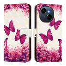 For Tecno Spark Go 1 / Go 2025 3D Painting Horizontal Flip Leather Phone Case(Rose Butterfly) - 2