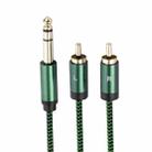 6.35mm Male to Dual RCA Female Audio Adapter Cable, Length:0.5m(Green) - 1