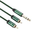 6.35mm Male to Dual RCA Female Audio Adapter Cable, Length:0.5m(Green) - 3