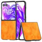 For Motorola Razr 50 Ultra Dual Color Lichi Texture PU Phone Case(Orange) - 1