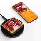For Motorola Razr 60 Ultra Dual Color Lichi Texture PU Phone Case(Orange) - 2