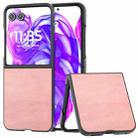 For Motorola Razr 50 Ultra Cowhide Texture PU Phone Case(Pink) - 1