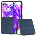 For Motorola Razr 50 Ultra Cowhide Texture PU Phone Case(Blue) - 1