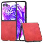 For Motorola Razr 50 Ultra Cowhide Texture PU Phone Case(Red) - 1