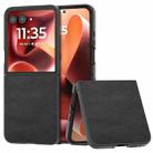 For Motorola Razr 60 Ultra Cowhide Texture PU Phone Case(Black) - 1