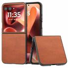 For Motorola Razr 60 Ultra Cowhide Texture PU Phone Case(Brown) - 1
