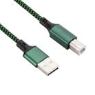 USB 2.0 to Square Port A/B Printer Adapter Cable, Length:1m(Green) - 4