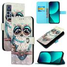 For TCL 30 4G 3D Painting Horizontal Flip Leather Phone Case(Grey Owl) - 1