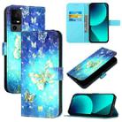 For TCL 40 R 5G 3D Painting Horizontal Flip Leather Phone Case(Golden Butterfly) - 1