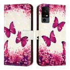 For TCL 40 R 5G 3D Painting Horizontal Flip Leather Phone Case(Rose Butterfly) - 2