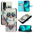 For TCL 40 R 5G 3D Painting Horizontal Flip Leather Phone Case(Grey Owl) - 1